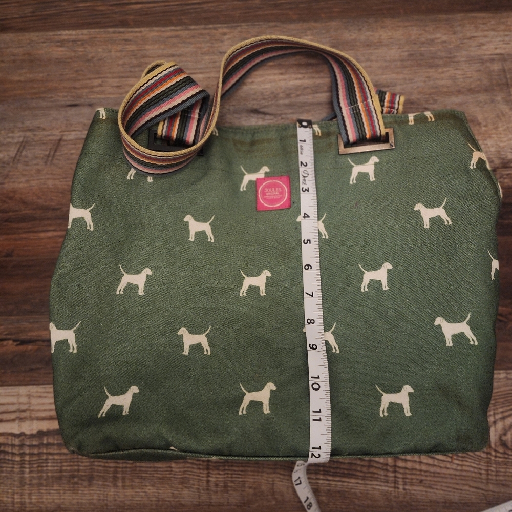 Joules Green Dog Print Tote Bag - Picture 6 of 8
